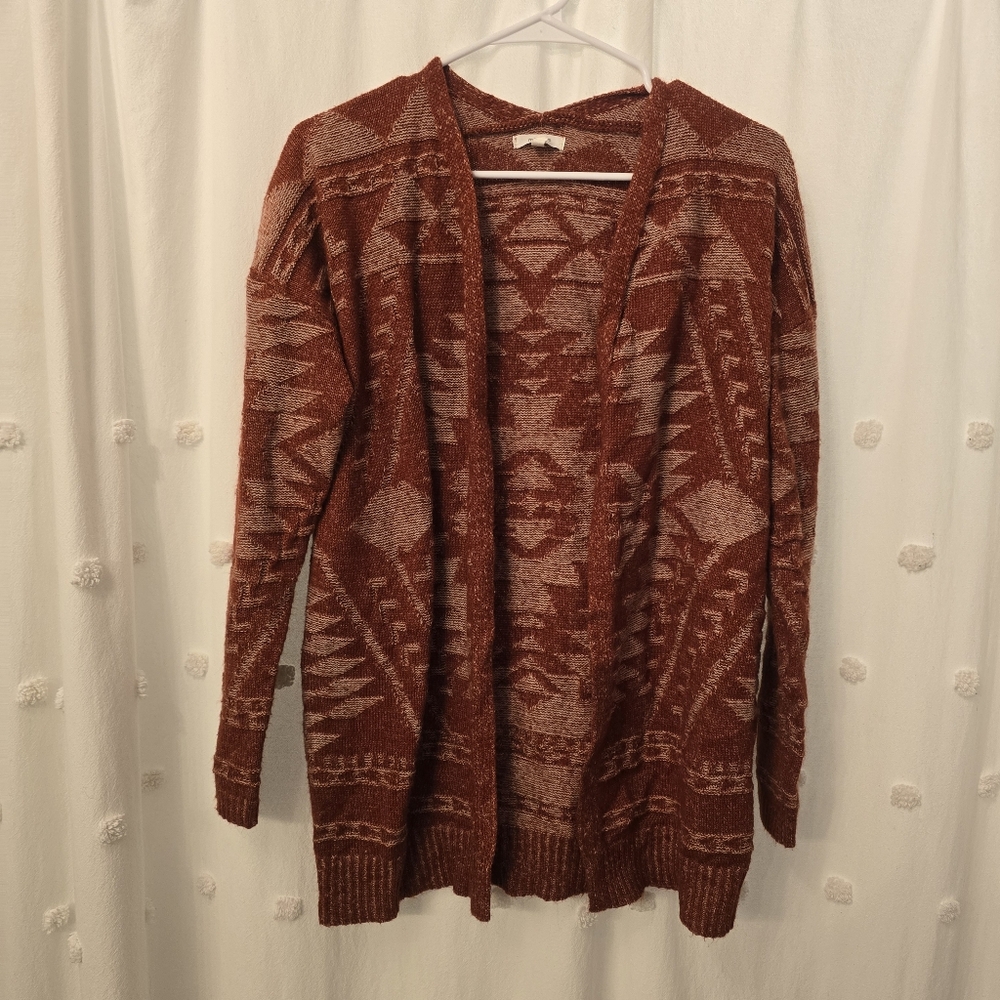 Maurices Women's Geometric Patterned Cardigan Size Medium Perfect Fall Color